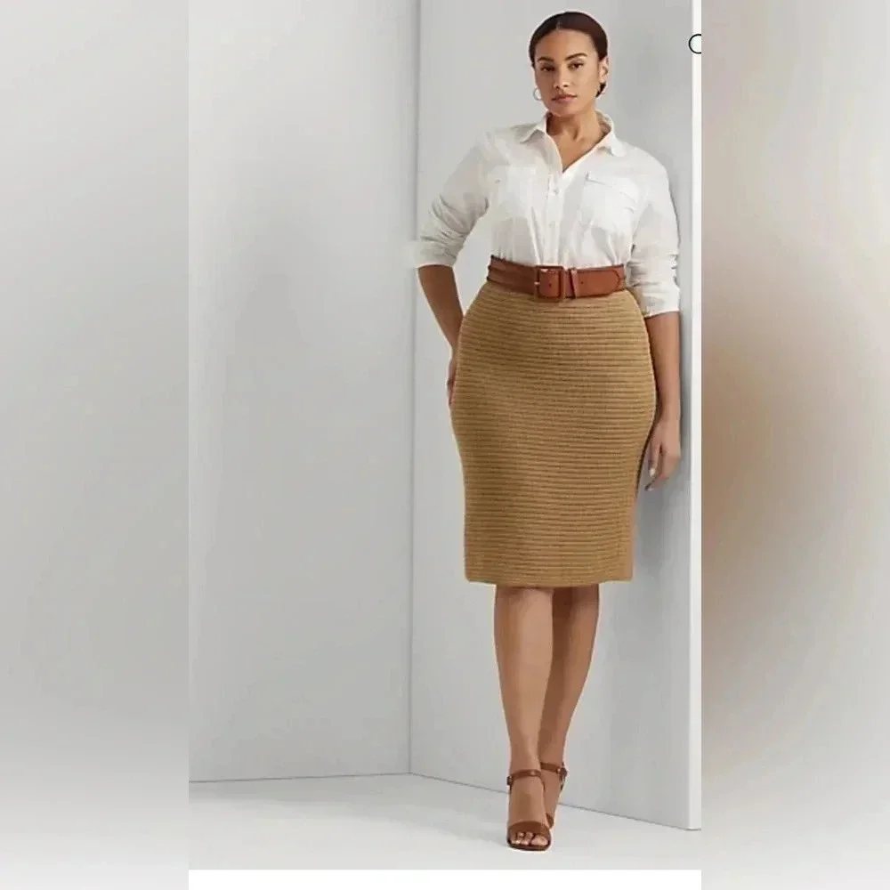 Lauren Ralph Lauren Metallic Cotton-Blend Knit Pencil Skirt Women’s Size… - Picture 6 of 16